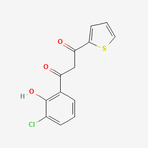 molecular formula C13H9ClO3S B14609535 1-(3-Chloro-2-hydroxyphenyl)-3-(thiophen-2-yl)propane-1,3-dione CAS No. 60072-56-2