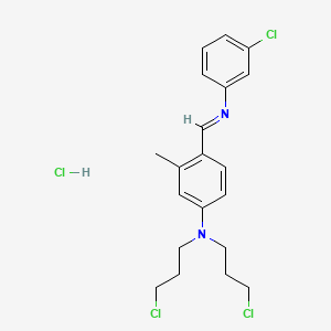 molecular formula C20H24Cl4N2 B14609594 4-((3-chlorophenylimino)methyl)-N, hydrochloride CAS No. 60625-50-5