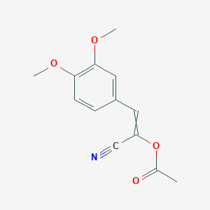 molecular formula C13H13NO4 B14609628 1-Cyano-2-(3,4-dimethoxyphenyl)ethenyl acetate CAS No. 58901-91-0