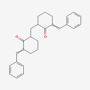 molecular formula C27H28O2 B14609644 2,2'-Methylenebis(6-benzylidenecyclohexan-1-one) CAS No. 57754-24-2