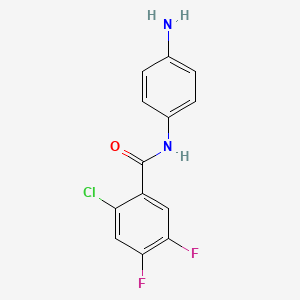 molecular formula C13H9ClF2N2O B1460966 N-(4-アミノフェニル)-2-クロロ-4,5-ジフルオロベンズアミド CAS No. 1087448-65-4