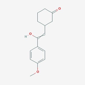 molecular formula C15H18O3 B14609663 3-[2-Hydroxy-2-(4-methoxyphenyl)ethenyl]cyclohexan-1-one CAS No. 58987-22-7