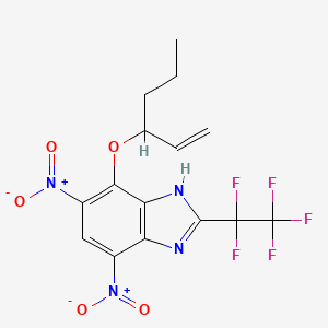 7-[(Hex-1-en-3-yl)oxy]-4,6-dinitro-2-(pentafluoroethyl)-1H-benzimidazole