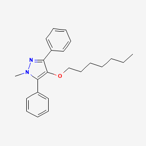 molecular formula C23H28N2O B14609782 4-(Heptyloxy)-1-methyl-3,5-diphenyl-1H-pyrazole CAS No. 60627-55-6