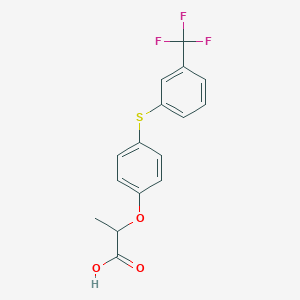 molecular formula C16H13F3O3S B14609784 2-(4-{[3-(Trifluoromethyl)phenyl]sulfanyl}phenoxy)propanoic acid CAS No. 58727-07-4