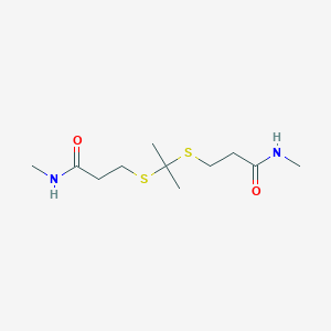 molecular formula C11H22N2O2S2 B14609794 N-methyl-3-[2-[3-(methylamino)-3-oxopropyl]sulfanylpropan-2-ylsulfanyl]propanamide CAS No. 60234-63-1