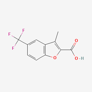 molecular formula C11H7F3O3 B1460981 3-Methyl-5-(trifluoromethyl)-1-benzofuran-2-carboxylic acid CAS No. 1019115-65-1