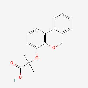 molecular formula C17H16O4 B14609814 Propanoic acid, 2-(6H-dibenzo(b,d)pyran-4-yloxy)-2-methyl- CAS No. 59920-43-3