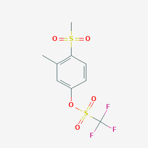 molecular formula C9H9F3O5S2 B14609820 4-(Methanesulfonyl)-3-methylphenyl trifluoromethanesulfonate CAS No. 57728-91-3