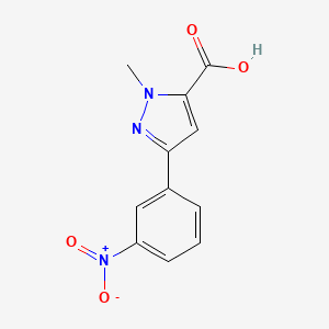 molecular formula C11H9N3O4 B1460983 2-Methyl-5-(3-nitrophenyl)pyrazole-3-carboxylic acid CAS No. 1177304-46-9