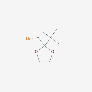 molecular formula C8H15BrO2 B14609847 2-(Bromomethyl)-2-tert-butyl-1,3-dioxolane CAS No. 59258-78-5