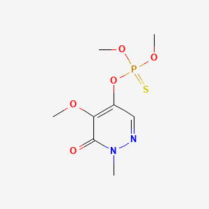 molecular formula C8H13N2O5PS B14609909 Phosphorothioic acid, O-(1,6-dihydro-5-methoxy-1-methyl-6-oxo-4-pyridazinyl) O,O-dimethyl ester CAS No. 60244-55-5