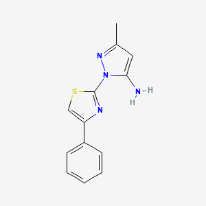 molecular formula C13H12N4S B1460995 3-methyl-1-(4-phenyl-1,3-thiazol-2-yl)-1H-pyrazol-5-amine CAS No. 1171587-56-6