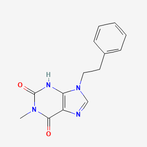 molecular formula C14H14N4O2 B14609978 1-methyl-9-(2-phenylethyl)-3,9-dihydro-1H-purine-2,6-dione CAS No. 61080-53-3