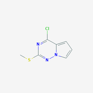 molecular formula C7H6ClN3S B1461009 4-Chloro-2-(methylsulfanyl)pyrrolo[2,1-f][1,2,4]triazine CAS No. 1120214-78-9