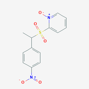 molecular formula C13H12N2O5S B14610107 2-[1-(4-Nitrophenyl)ethanesulfonyl]-1-oxo-1lambda~5~-pyridine CAS No. 60264-44-0