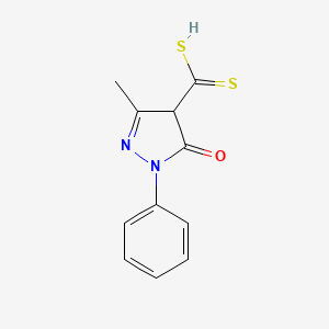 molecular formula C11H10N2OS2 B14610110 3-Methyl-5-oxo-1-phenyl-4,5-dihydro-1H-pyrazole-4-carbodithioic acid CAS No. 57624-79-0