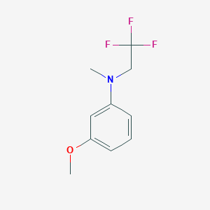 molecular formula C10H12F3NO B14610208 3-Methoxy-N-methyl-N-(2,2,2-trifluoroethyl)aniline CAS No. 60036-83-1