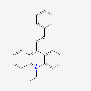 molecular formula C23H20IN B14610244 10-Ethyl-9-(2-phenylethenyl)acridin-10-ium iodide CAS No. 60023-03-2