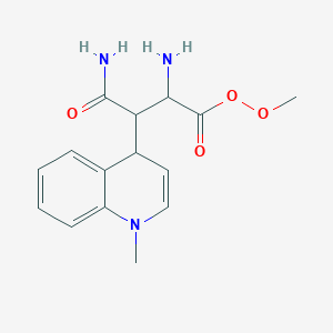 molecular formula C15H19N3O4 B14610260 4-Quinolinepropanoic acid, alpha-amino-beta-(aminocarbonyl)-1,4-dihydro-4-methoxy-1-methyl- CAS No. 59669-20-4