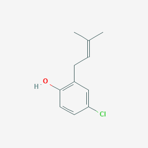 molecular formula C11H13ClO B14610276 Phenol, 4-chloro-2-(3-methyl-2-butenyl)- CAS No. 59516-92-6