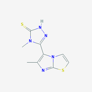 4-methyl-5-(6-methylimidazo[2,1-b][1,3]thiazol-5-yl)-4H-1,2,4-triazole-3-thiol