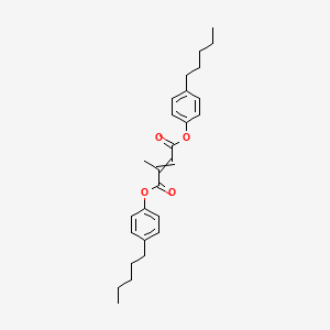 molecular formula C27H34O4 B14610461 Bis(4-pentylphenyl) 2-methylbut-2-enedioate CAS No. 57113-51-6