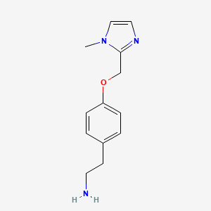 B1461050 2-{4-[(1-methyl-1H-imidazol-2-yl)methoxy]phenyl}ethan-1-amine CAS No. 1181346-01-9