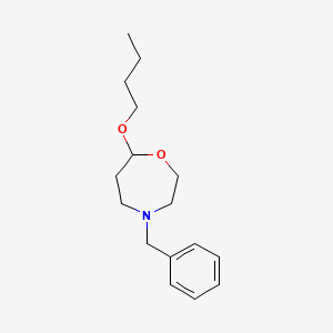 molecular formula C16H25NO2 B14610525 1,4-Oxazepine, 7-butoxyhexahydro-4-(phenylmethyl)- CAS No. 57492-61-2