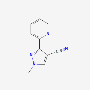 molecular formula C10H8N4 B1461053 1-methyl-3-(pyridin-2-yl)-1H-pyrazole-4-carbonitrile CAS No. 1176649-22-1
