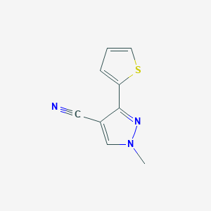B1461055 1-methyl-3-(thiophen-2-yl)-1H-pyrazole-4-carbonitrile CAS No. 1177243-14-9