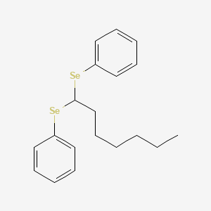 Benzene, 1,1'-[heptylidenebis(seleno)]bis-