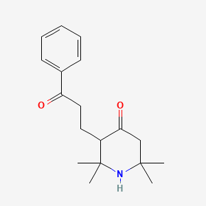 molecular formula C18H25NO2 B14610574 2,2,6,6-Tetramethyl-3-(3-oxo-3-phenylpropyl)piperidin-4-one CAS No. 60709-16-2