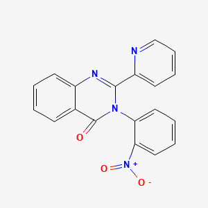 molecular formula C19H12N4O3 B14610609 4(3H)-Quinazolinone, 3-(2-nitrophenyl)-2-(2-pyridinyl)- CAS No. 58668-44-3