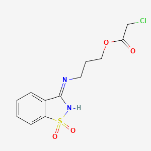 molecular formula C12H13ClN2O4S B1461061 3-[(1,1-Dioxido-1,2-benzothiazol-3-yl)amino]propyl chloroacetate CAS No. 591212-99-6
