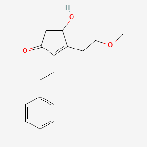 molecular formula C16H20O3 B14610614 4-Hydroxy-3-(2-methoxyethyl)-2-(2-phenylethyl)cyclopent-2-en-1-one CAS No. 56886-85-2