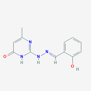 molecular formula C12H12N4O2 B1461062 4-Hydroxy-2-(2-Hydroxybenzylidenehydrazino)-6-Methylpyrimidine CAS No. 66680-03-3
