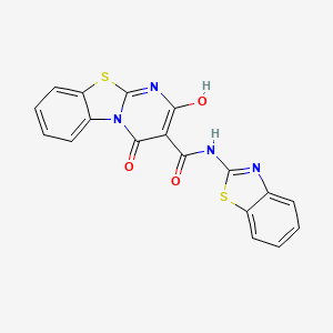 B1461064 N-(1,3-benzothiazol-2-yl)-2-hydroxy-4-oxo-4H-pyrimido[2,1-b][1,3]benzothiazole-3-carboxamide CAS No. 149194-61-6