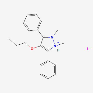 1,2-Dimethyl-3,5-diphenyl-4-propoxy-2,3-dihydro-1H-pyrazol-1-ium iodide