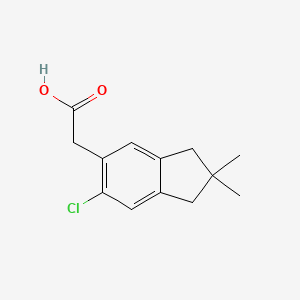 molecular formula C13H15ClO2 B14610647 (6-Chloro-2,2-dimethyl-2,3-dihydro-1H-inden-5-yl)acetic acid CAS No. 57145-13-8