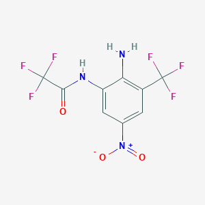 molecular formula C9H5F6N3O3 B14610655 N-[2-Amino-5-nitro-3-(trifluoromethyl)phenyl]-2,2,2-trifluoroacetamide CAS No. 57420-98-1