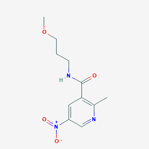 molecular formula C11H15N3O4 B14610657 N-(3-Methoxypropyl)-2-methyl-5-nitropyridine-3-carboxamide CAS No. 59290-09-4