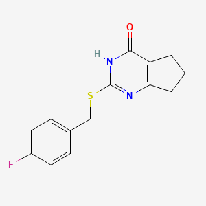 molecular formula C14H13FN2OS B1461066 2-((4-氟苄基)硫代)-1,5,6,7-四氢-4H-环戊并[d]嘧啶-4-酮 CAS No. 451487-18-6