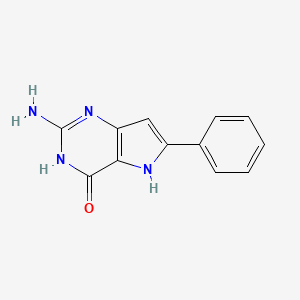 molecular formula C12H10N4O B1461070 2-氨基-6-苯基-5H-吡咯并[3,2-d]嘧啶-4-醇 CAS No. 237435-29-9