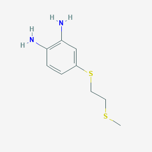 molecular formula C9H14N2S2 B14610703 4-{[2-(Methylsulfanyl)ethyl]sulfanyl}benzene-1,2-diamine CAS No. 58841-45-5