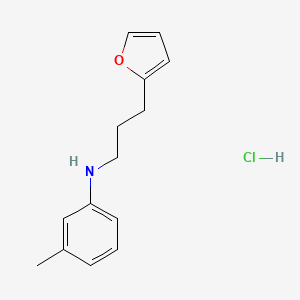 molecular formula C14H18ClNO B14610752 N-[3-(furan-2-yl)propyl]-3-methylaniline;hydrochloride CAS No. 57696-82-9