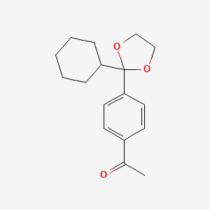 1-[4-(2-Cyclohexyl-1,3-dioxolan-2-yl)phenyl]ethan-1-one