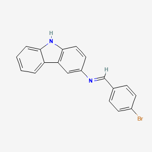 molecular formula C19H13BrN2 B14610780 9H-Carbazol-3-amine, N-[(4-bromophenyl)methylene]- CAS No. 57555-33-6