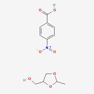 molecular formula C12H15NO7 B14610847 4-Nitrobenzoic acid--(2-methyl-1,3-dioxolan-4-yl)methanol (1/1) CAS No. 58006-17-0