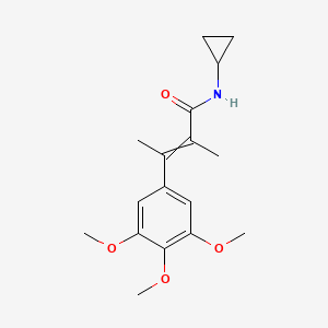 molecular formula C17H23NO4 B14610882 N-cyclopropyl-2-methyl-3-(3,4,5-trimethoxyphenyl)but-2-enamide CAS No. 60548-32-5